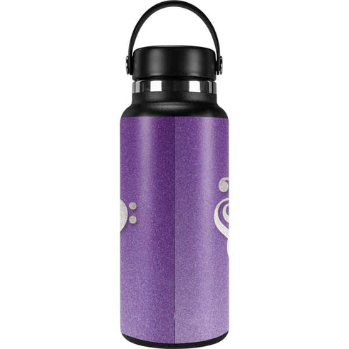 Purple Glitter Musical Heart Hydro Flask 32oz Wide Mouth Skin